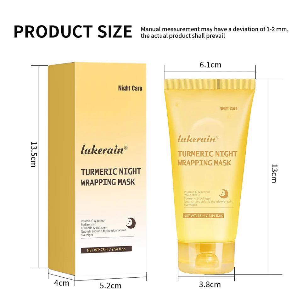 Collagen Overnight Wrapping Peel Off Facial Mask, Korean Collagen Night Wrapping Mask Deeply Hydrates Night Care Mask Cream 75ml