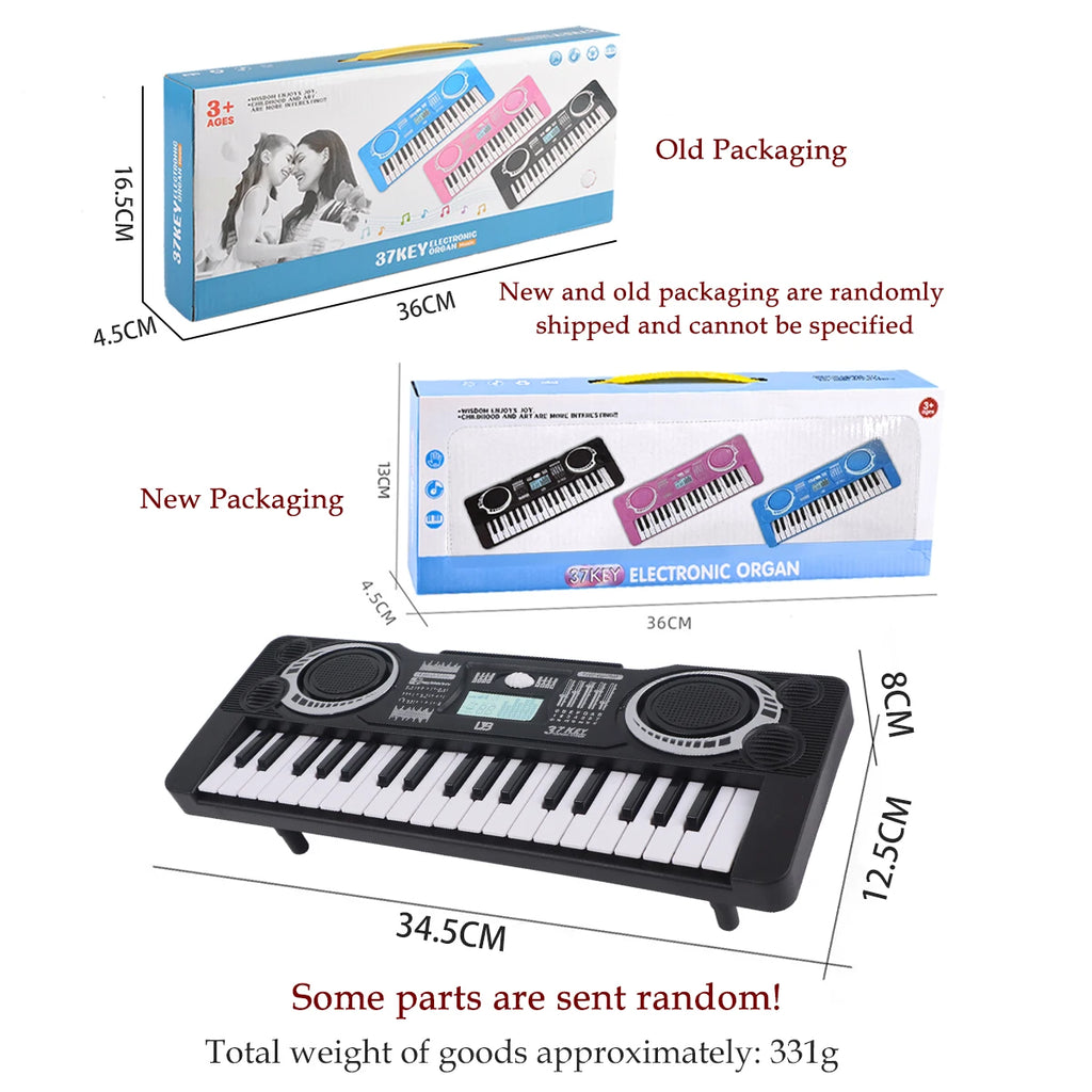 Electronic 37 Keys Piano Toys for Kids, Portable Keyboard Musical Instrument Kid Education Toy Gifts Not Include Battery