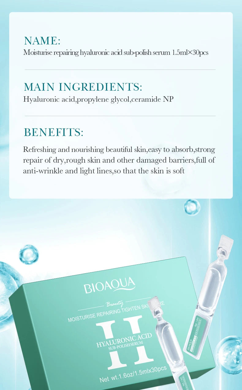 30pcs/box BIOAQUA Retinol Vitamin C Hyaluronic Acid Serum for Face Moisturizing Firming Hydrating Facial Essence Face Skin Care