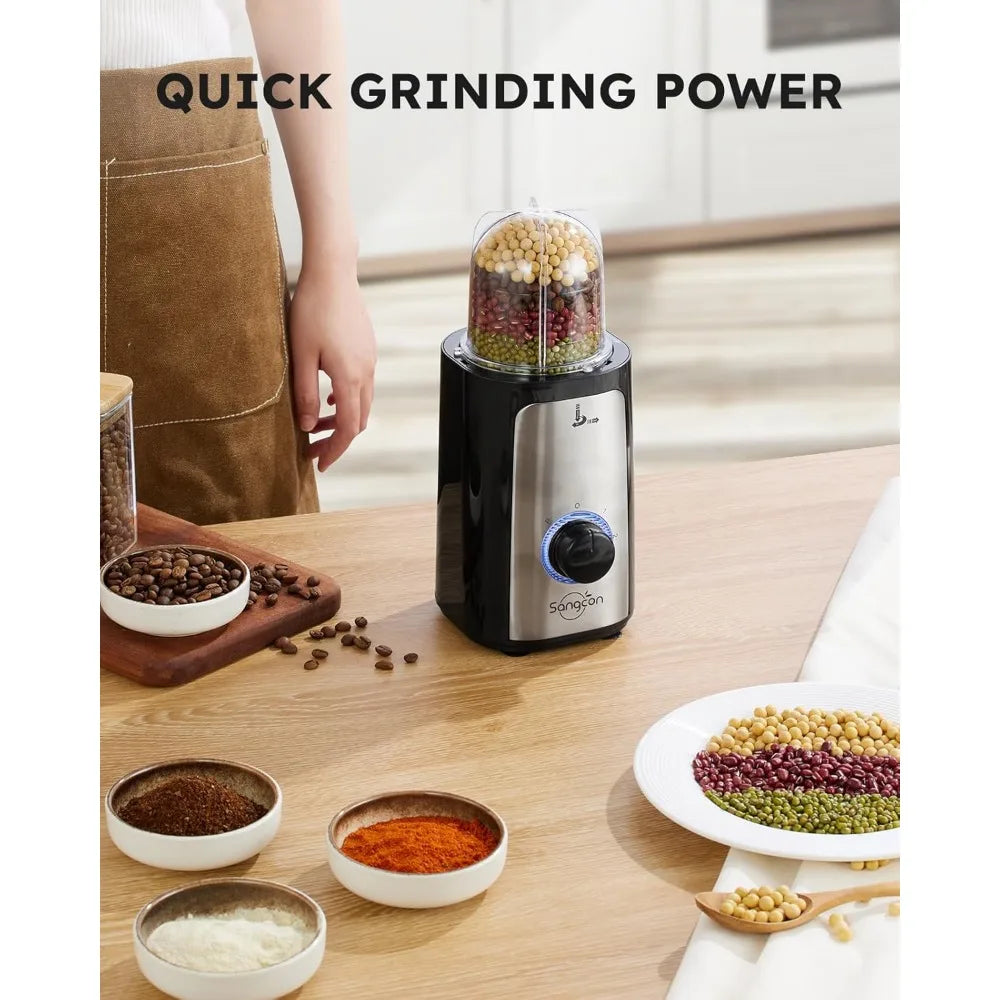 5 in 1 Compact Blender Food Processor 350W High Speed 2 Speed Pulse for Smoothies Shakes Meat Veg