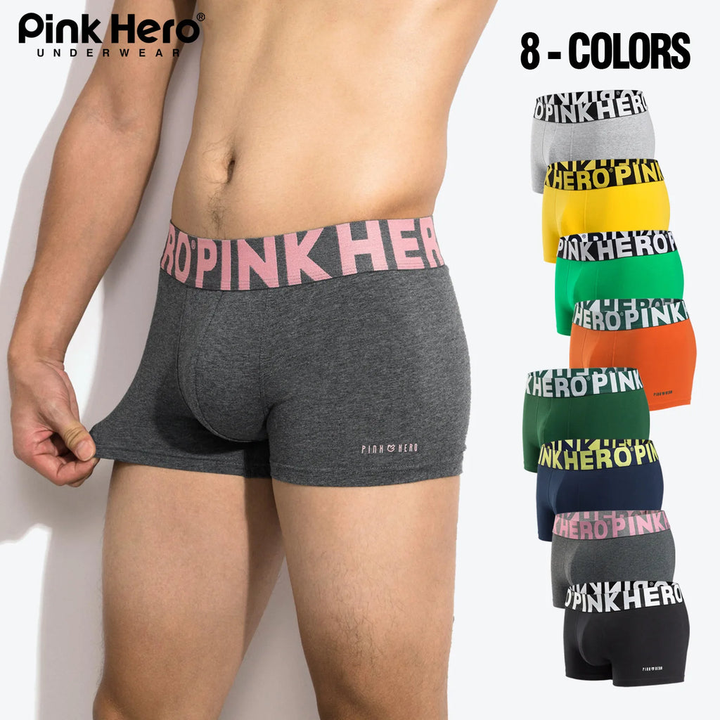 PINK HERO Fashion Men Shorts  Men Comfortable Cotton Underwear Boxer Briefs fancy underwear boxers for men boxer shorts