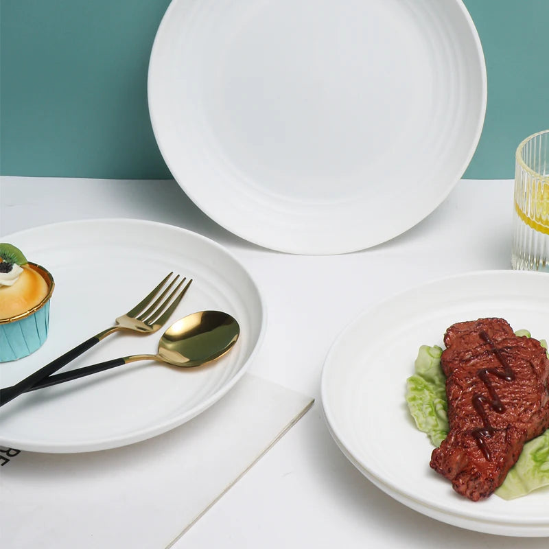 4/16pcs Plastic Plates (9 Inches in Diameter) Are Reusable and Suitable for Home Kitchens for Snacks, Desserts
