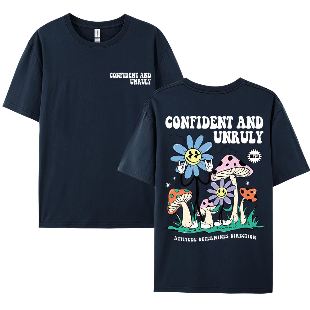 Mens Attitude T Shirt Confident Unruly Streetwear Cotton Short Sleeve Breathable Tee For Men