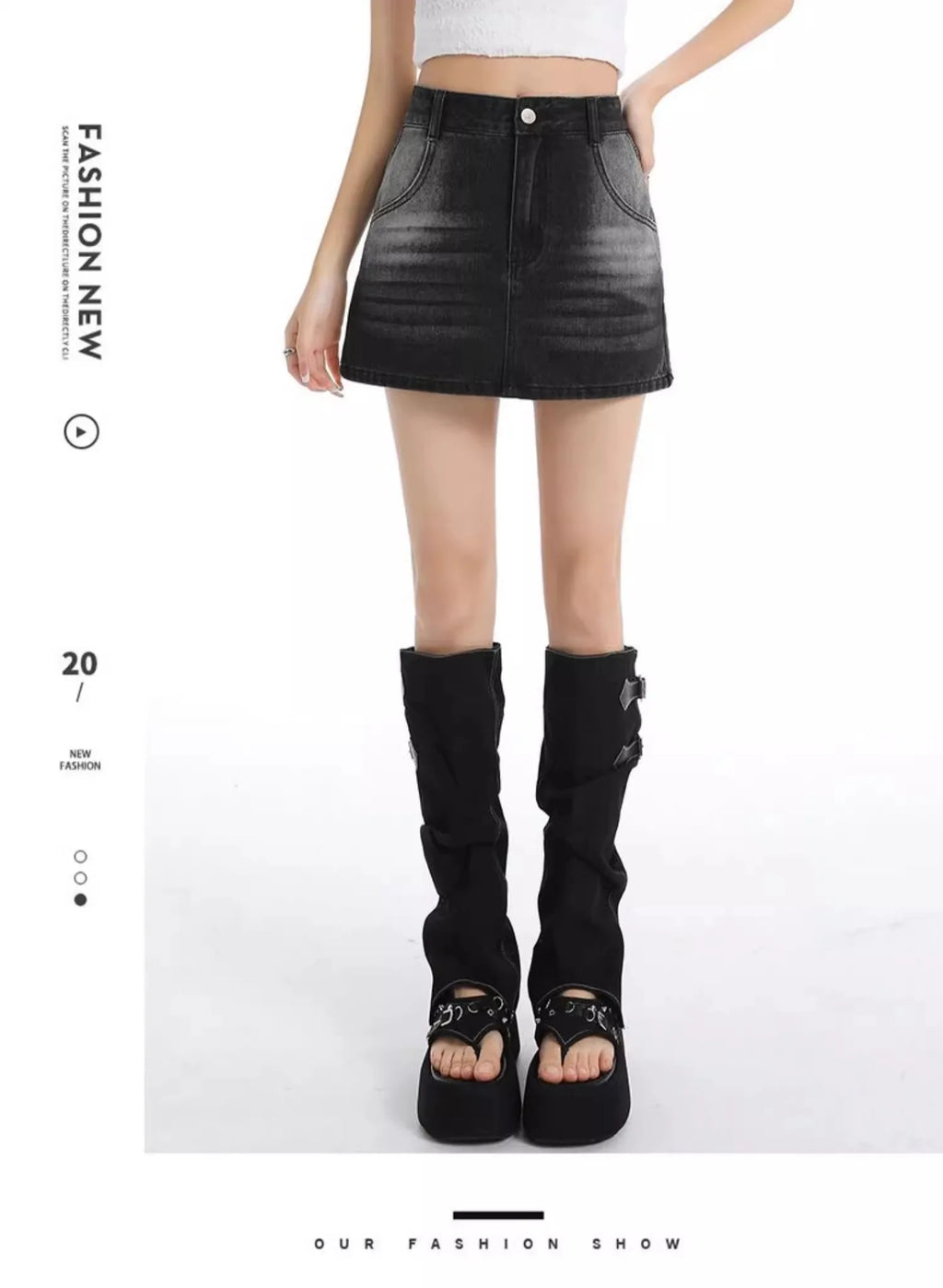 Retro American Washed Slim Fit Denim  Skirt Women Summer Hot Girl High Waist Bodycon Anti Exposure a Line Half Body Skirt