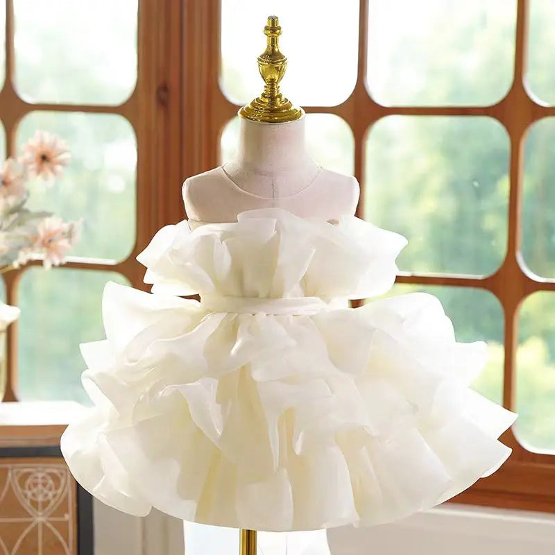 Dreamy Vow J731 Stylish White Black Baby Girl Dress for Kids 1st Toddler Birthday Holiday Party Princess Knee Length Ball Gown