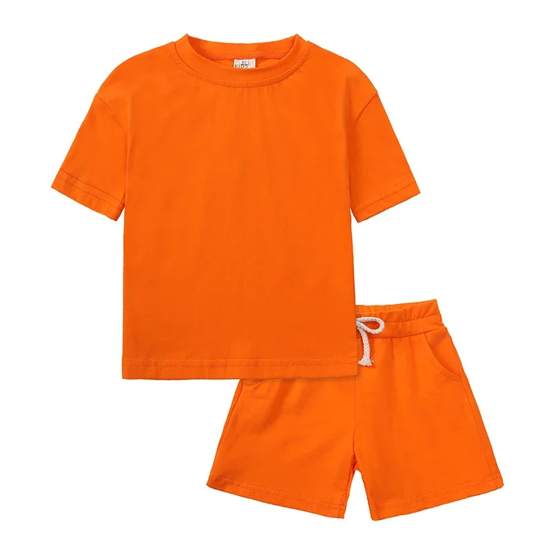 Kids Tales Unisex Toddler Summer Clothing Set - Cotton T-Shirt & Shorts