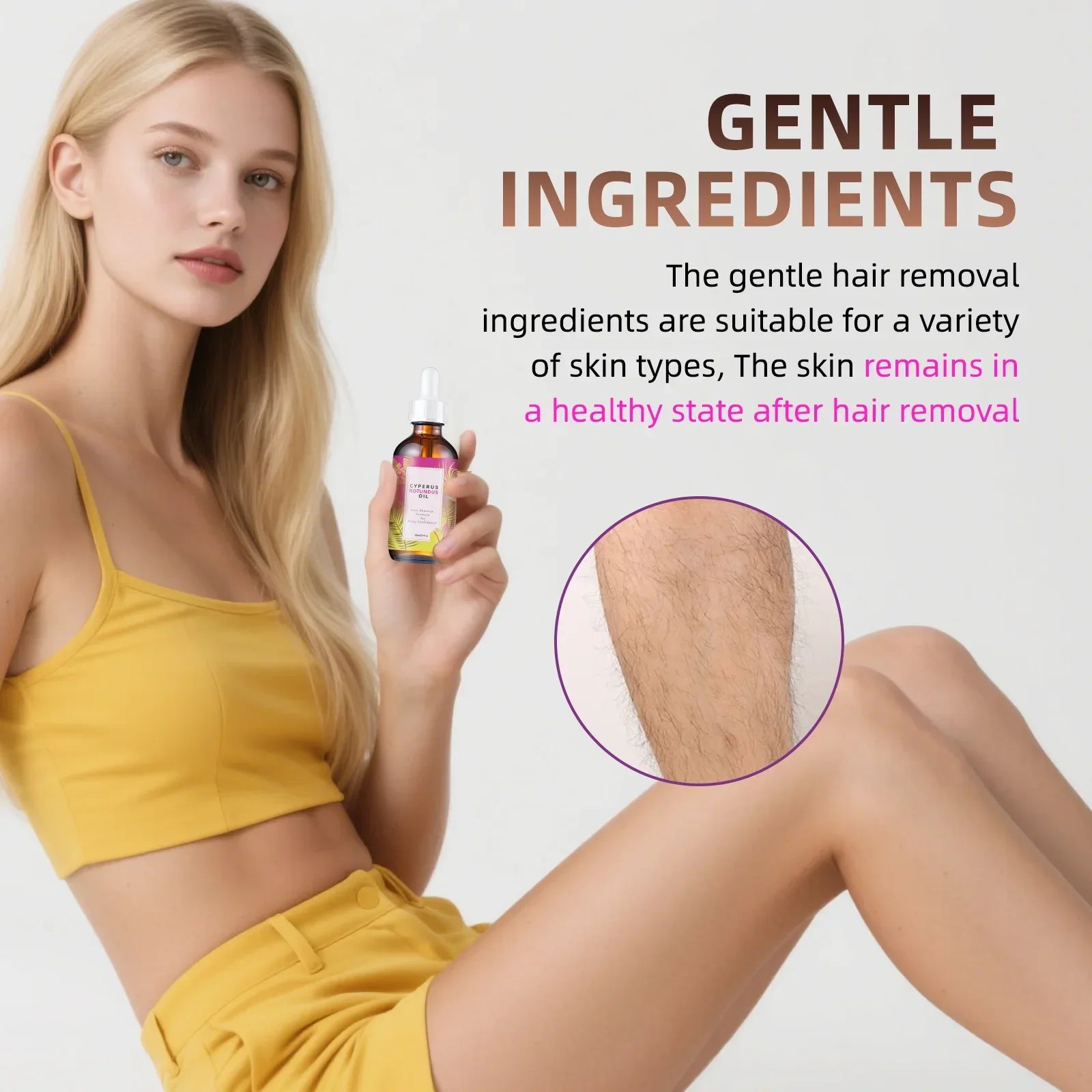 Natural Hair Reduction Body Oil 60ml – Plant-Based Jojoba + Almond, Smooths Skin, Tames Hair & Provides All-Day Nourishment