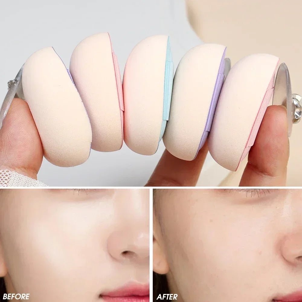 Wet Dry Use Mini Finger Powder Puff Random Color Facial Detail Air Cushion Concealer Blusher Makeup Cosmetics Puff Beauty Tools