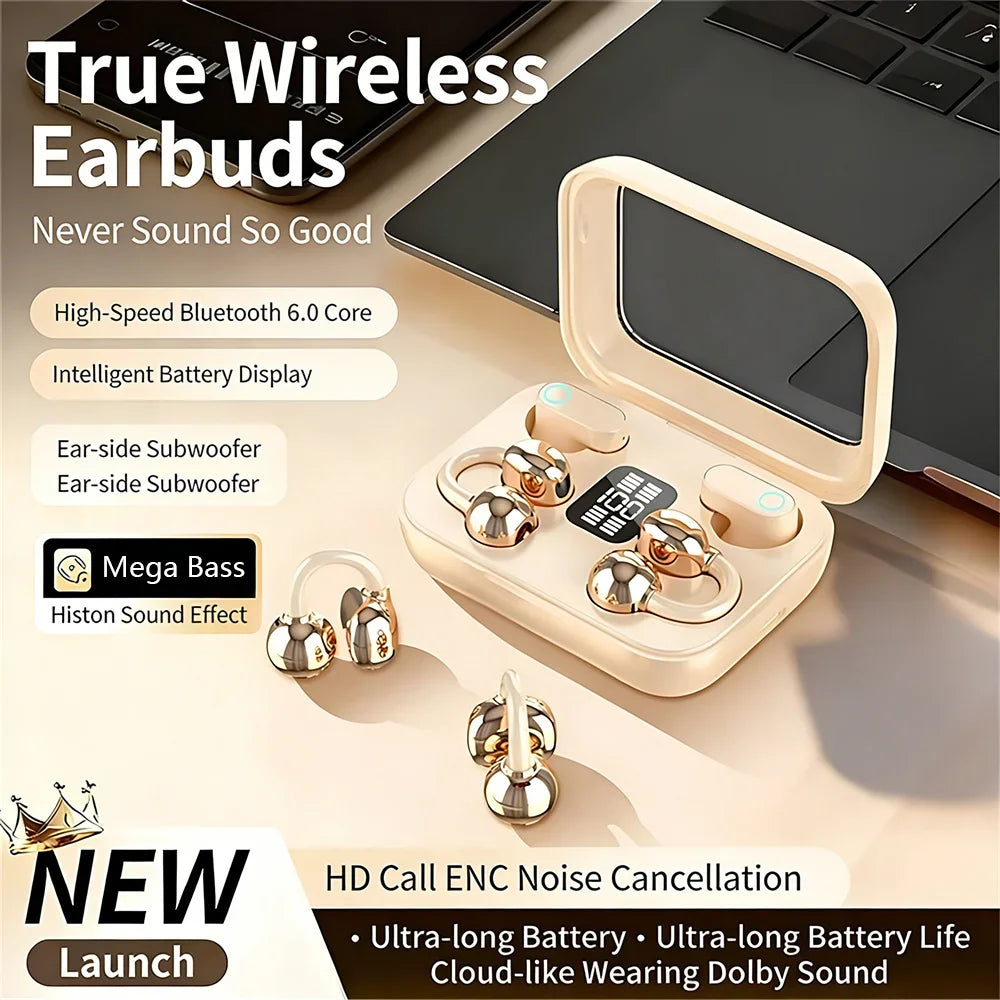 Twin Earphone Open In-ear Type HIFI Bass 2in1 Low-Latency Game Headset High-definition Electric Quantity Digital Display Earplug