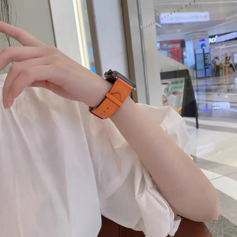 strap for apple watch band 40mm 42mm 44 mm leather Sports loop wrist correa bracelet iwatch seies 7 6 se 5 4 3 45mm 41mm 38mm