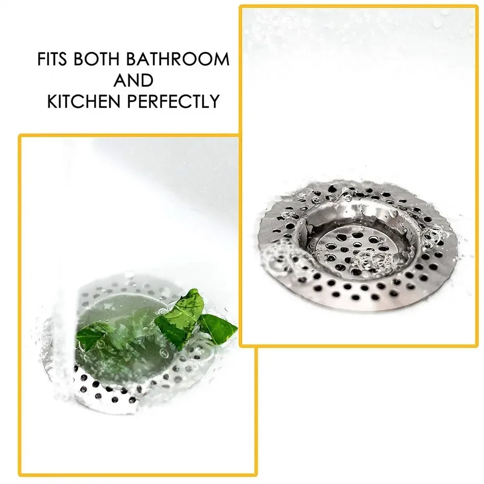 1/2Pcs Kitchen Sink Filter Stainless Steel Mesh Drain Stopper Sewer Mesh Strainers Bathroom Sink Strainer Drain Hole Filter Trap