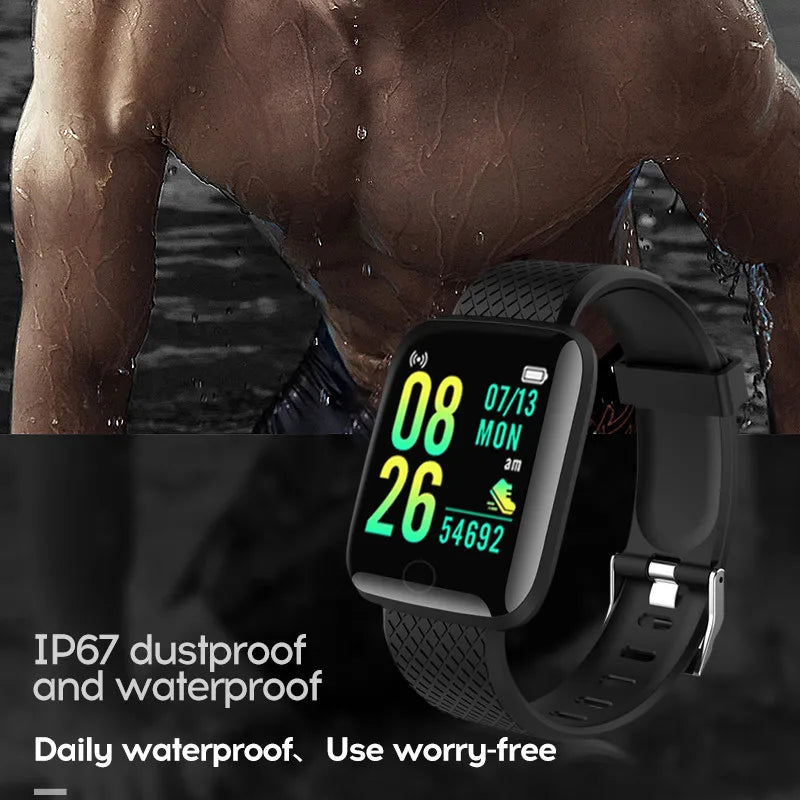 116plus Smart Watch Hombres y Mujeres Pantalla Táctil Completa Reloj Deportivo de Fitness Hombre IP67 Impermeable Bluetooth para Ios Android Smartwatch