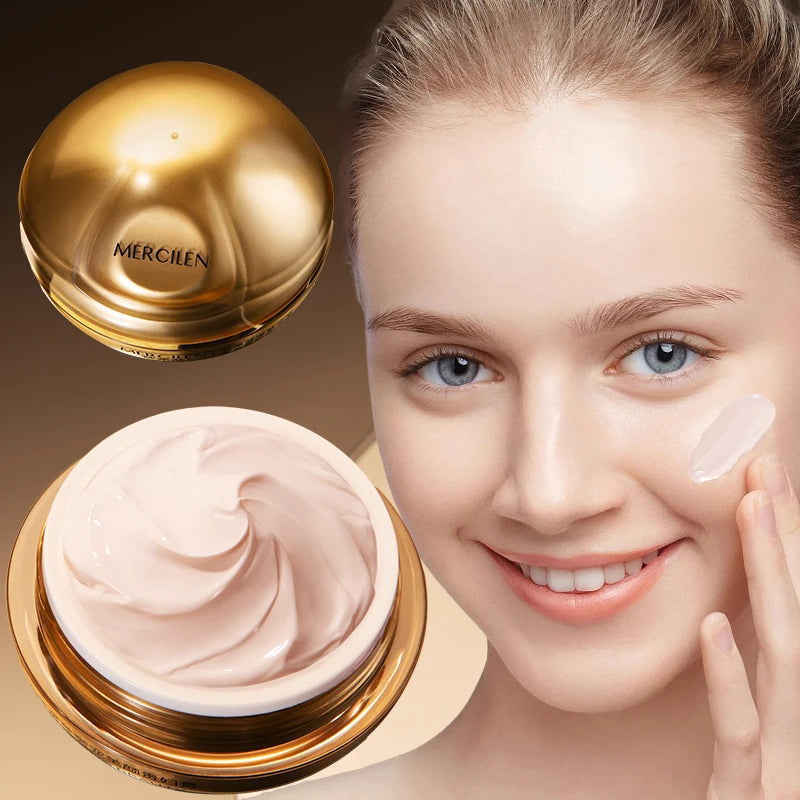Mercilen Cordyceps Ganoderma Beauty Cream 50g, Daily Facial Care, Moisturizing and Firming Cream, Brightening and Concealing Blemishes, Even Skin Tone, Minimizes Pores, Long-Lasting Hydration and Radiance, Makes Skin Look You