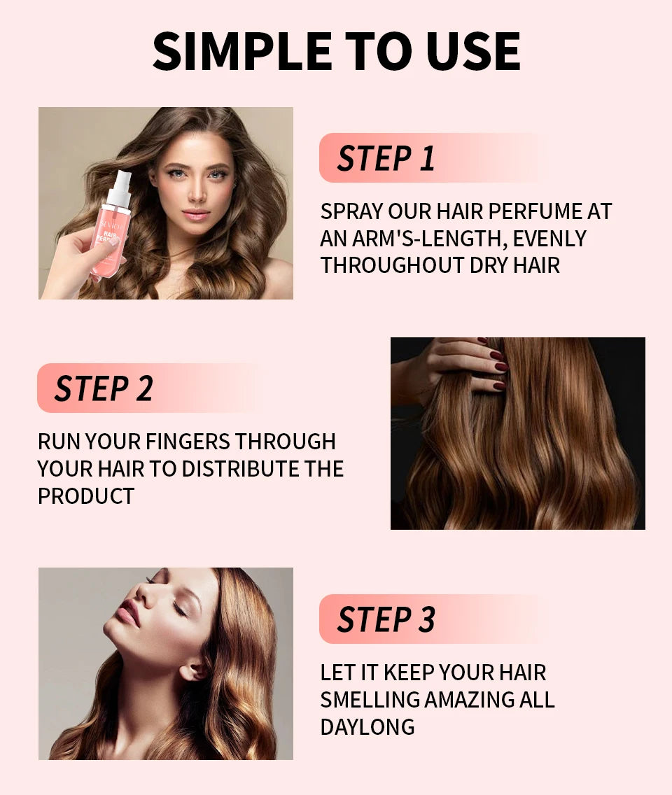80ml Hair Perfume Long-lasting Natural Fragrance Hair Spray Liquid Plants Extract Moisturizing Hair Care Hair Mist for Men Women