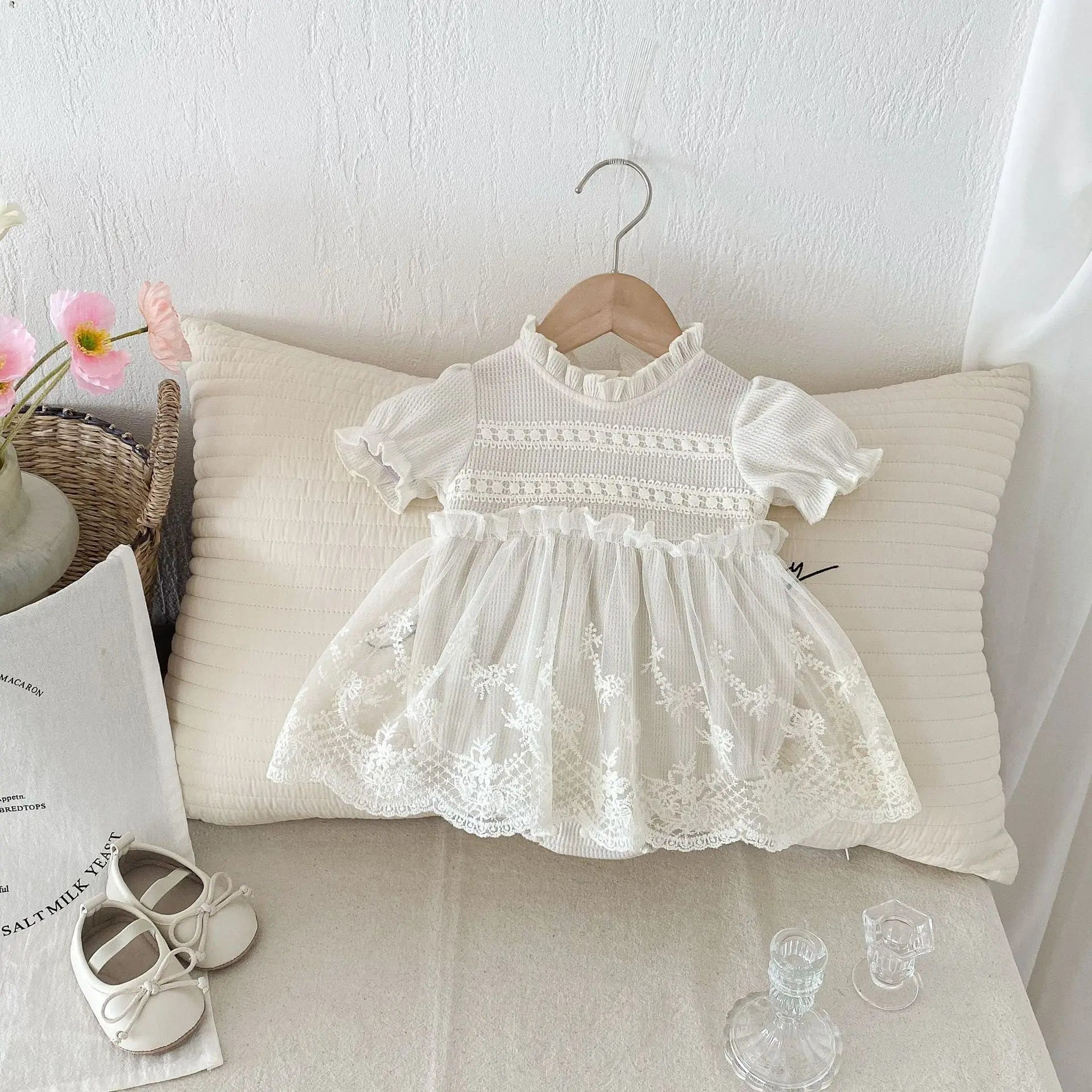Baby Summer Outfit One-piece Bag Fart Skirt Baby Super Cute Princess Full Moon Hundred Day Lace Ha Clothes Summer Thin Clothes