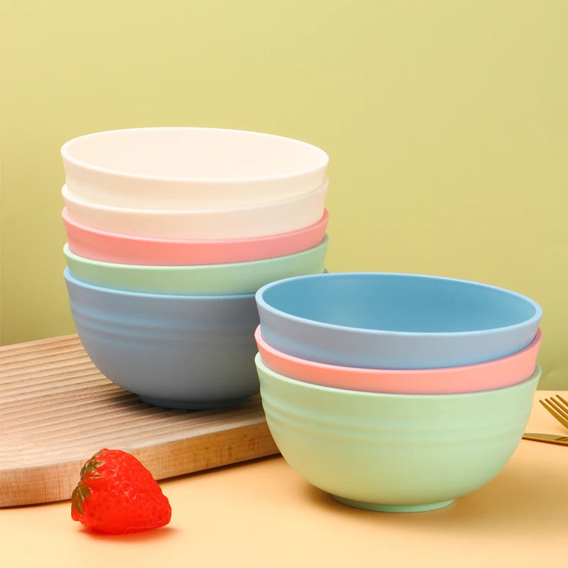 Reusable Plastic Bowls - Set of 8 Eco-Friendly Kitchen Bowls