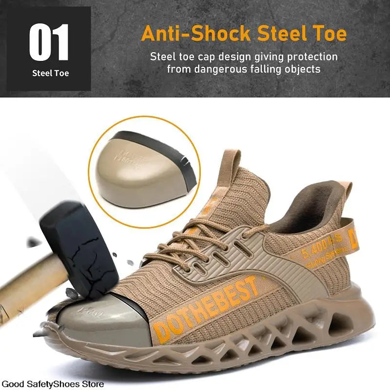 Safety Shoes Men For Work Sneakers Women'S Men Steel Toe Work Shoes Security Protective Shoes Lightweight Anti-Smash Anti-Puncture