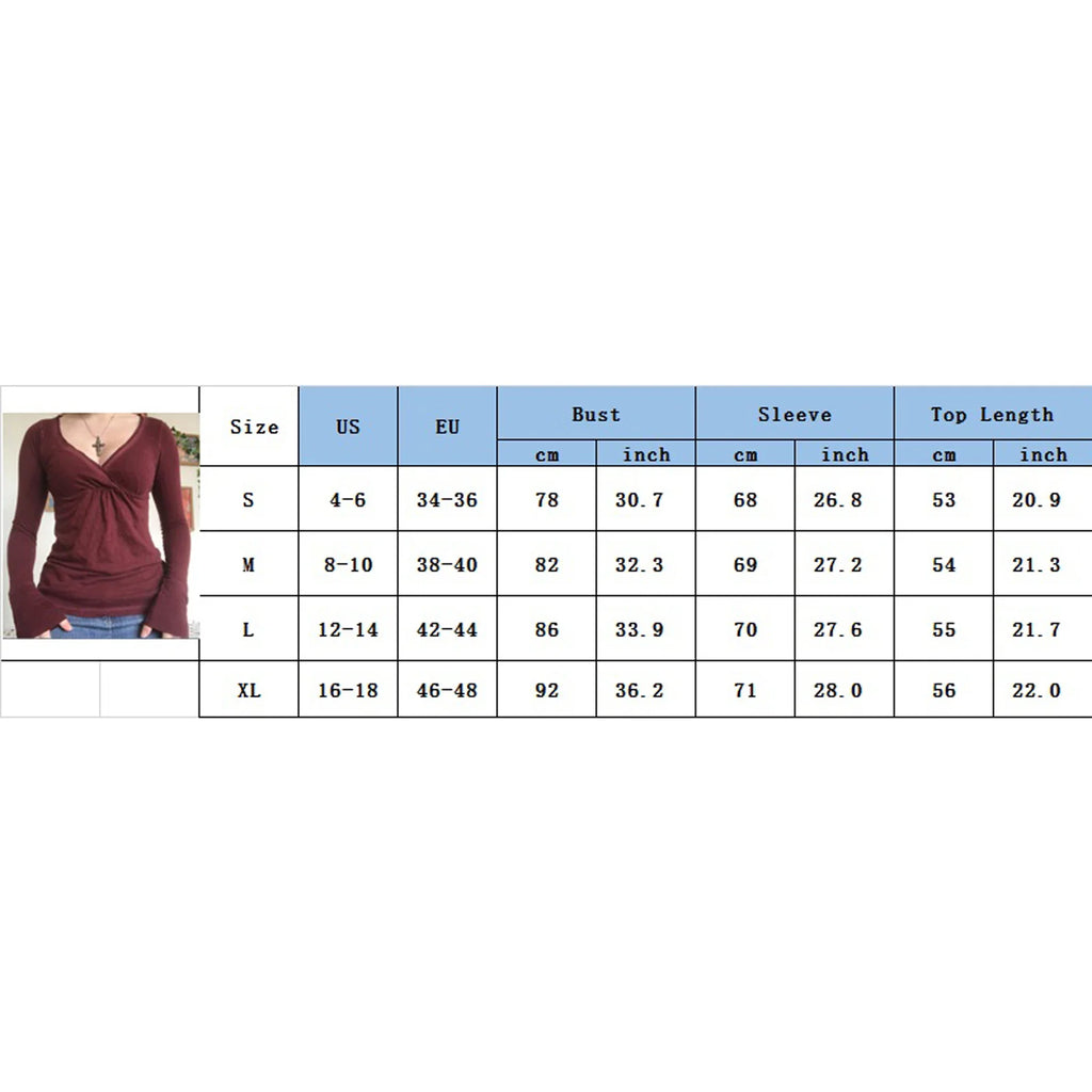 Women Fairy Y2k Cottage T-shirt Coquette V Neck Long Sleeve Babydoll Tees Autumn Spring Casual Pullovers Tops Vintage Clothes