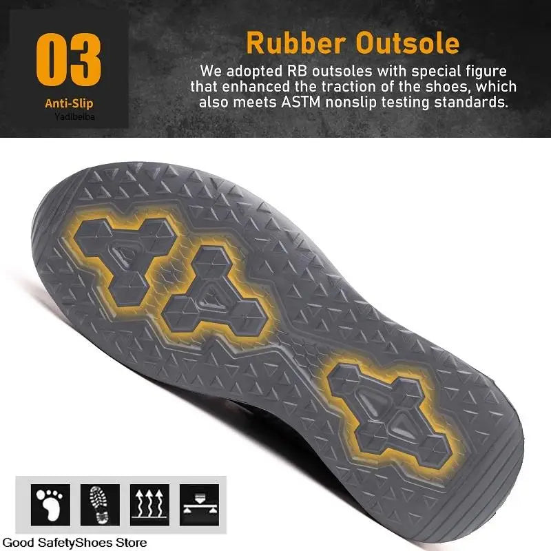 Safety Shoes Men For Work Sneakers Women'S Men Steel Toe Work Shoes Security Protective Shoes Lightweight Anti-Smash Anti-Puncture