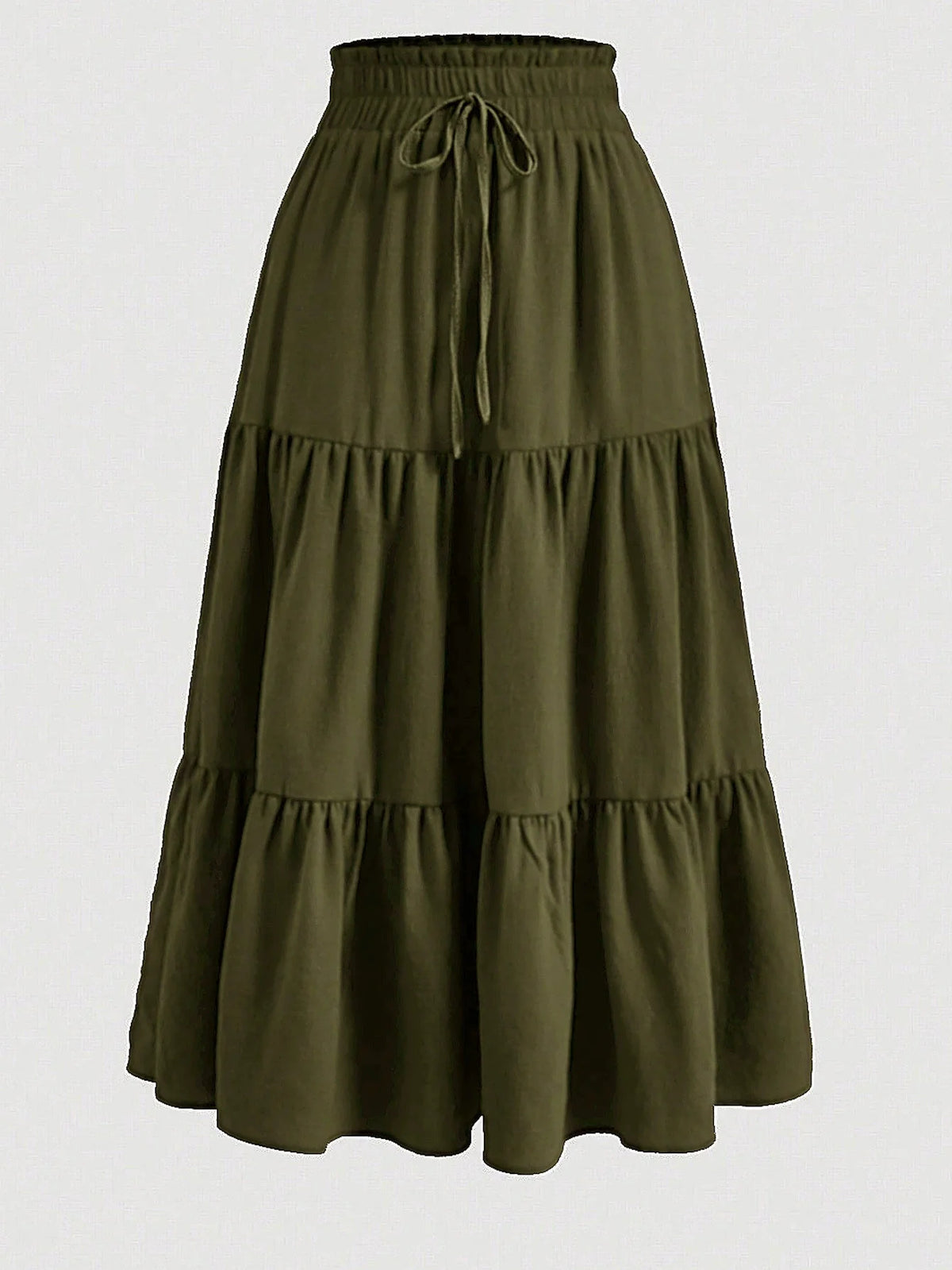 1PC Women's Summer Solid Color Bohemian A-line Midi Skirts 2026 New Female Vacation Casual Loose Faldas