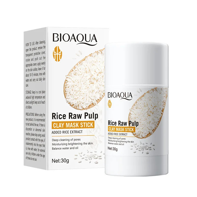BIOAQUA White Rice Face Mask Moisturizing Stick Mud Blackhead Removal Firming Clay Anti Wrinkle Facial Masks Skin Care Products