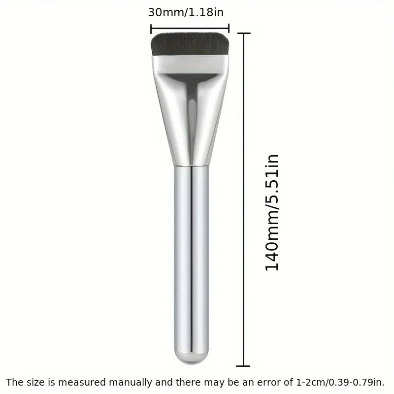 2PcsMulti-Use Foundation Ultra-Fine, Hypoallergenic Nylon Bristle Oval Foundation Brush - Perfect for Face Contouring