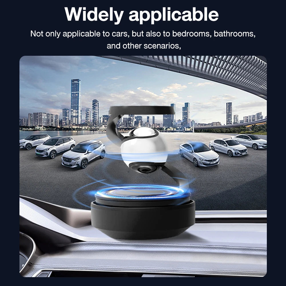 Solar Car Air Freshener Automatic Rotation Dashboard Fragrance Car Perfume Deodorant Oil Diffuser Auto Interiors Accessories