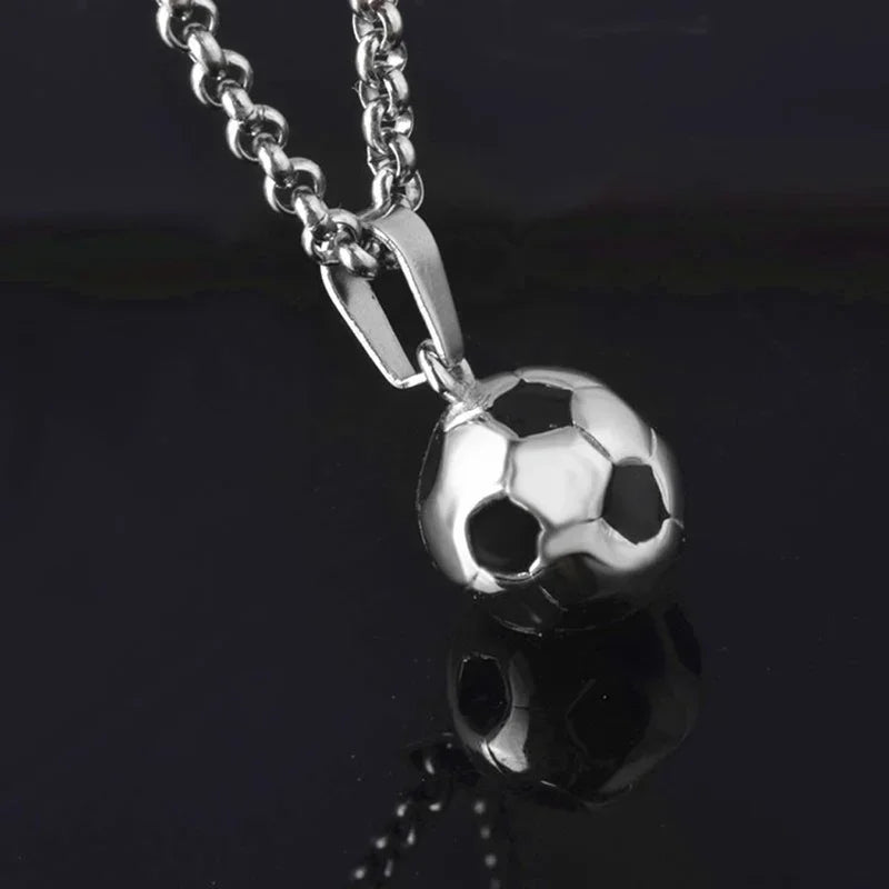Sports Product Football Necklace With Stainless Steel Chain Necklace Football Boy'S Necklace For Men