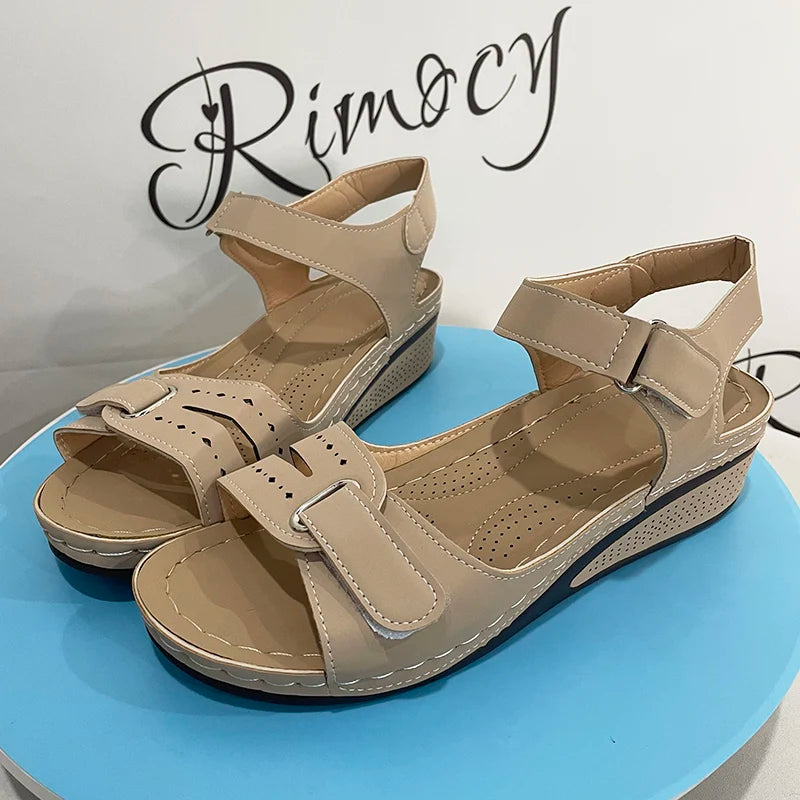 Women's Wedge Platform Sandals - Open Toe Casual Beach Shoes