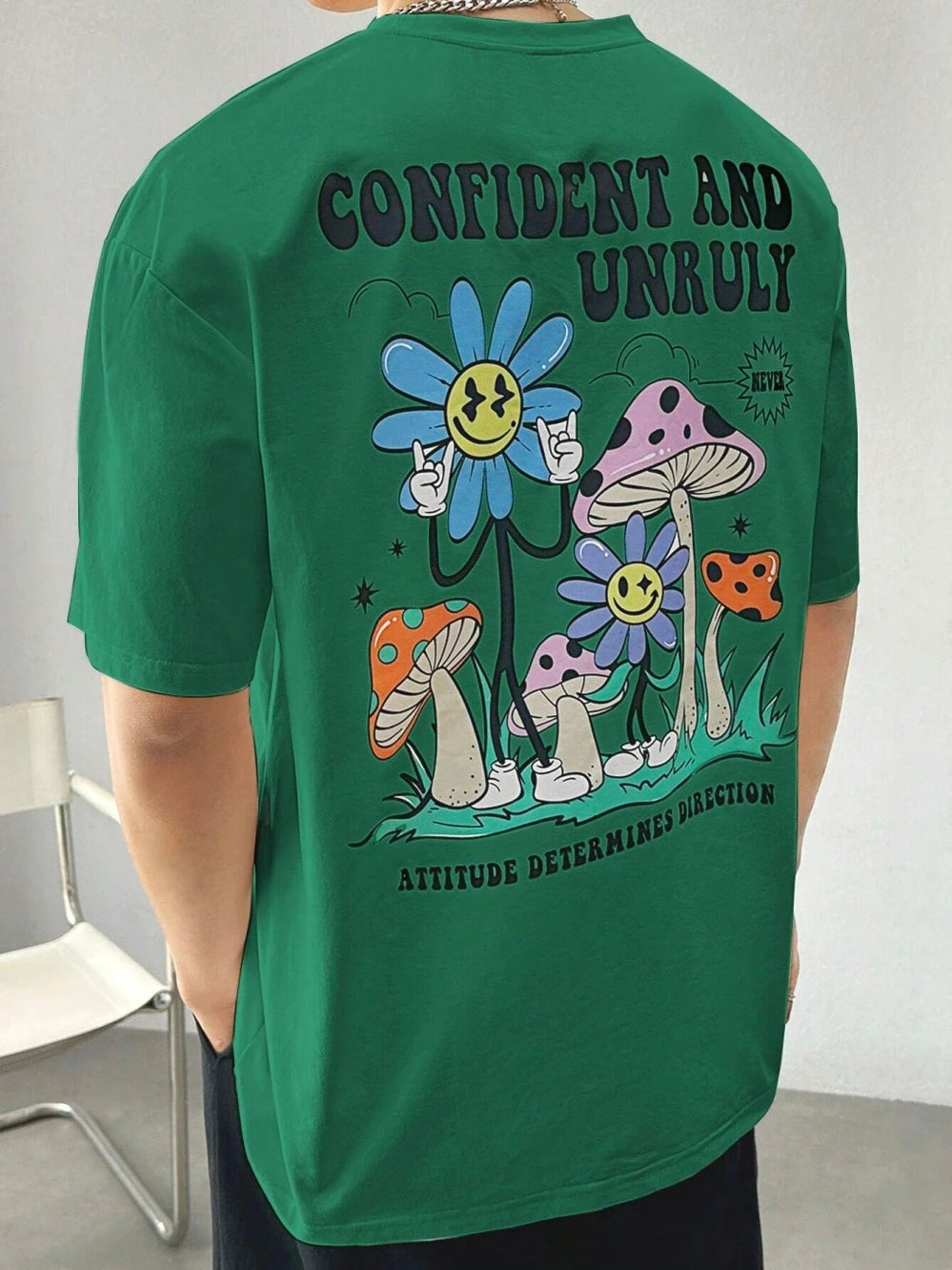Mens Attitude T Shirt Confident Unruly Streetwear Cotton Short Sleeve Breathable Tee For Men