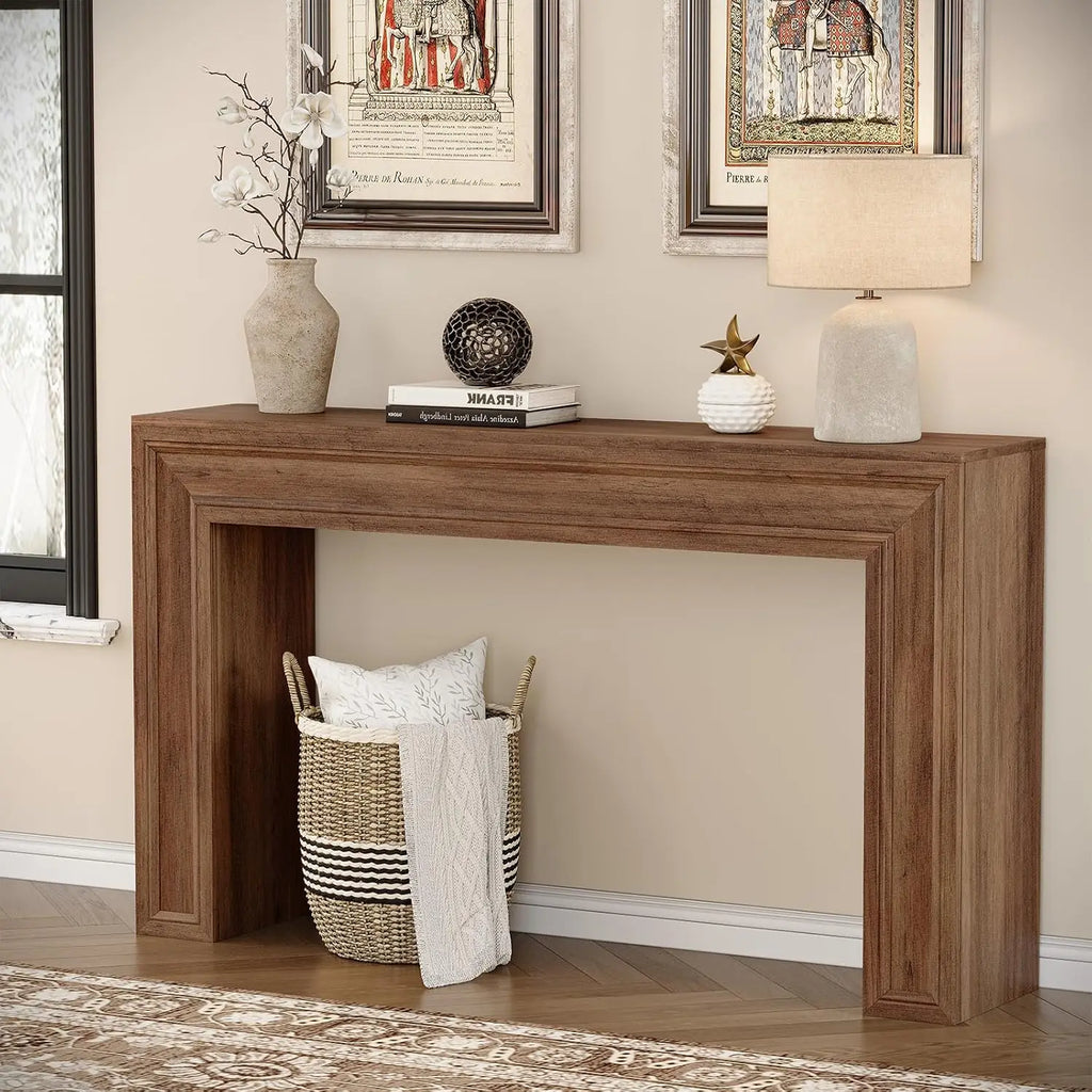 55 Inch Wood Console Table Behind Sofa for Hallway Living Room, Customized