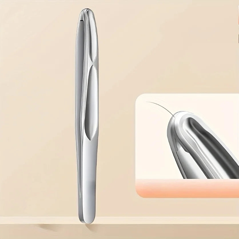 Stainless Steel Eyebrow Clips for Precision Beard and Mustache Trimming Gentle on Light Beige Round Head Tweezers Christmas Gift