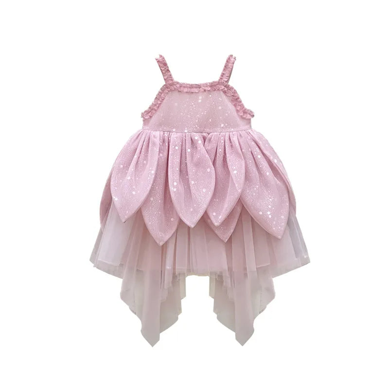 Girls Fairy Princess Dress Set | Petal Skirt & Headgear Costume
