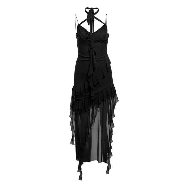 Fashionable Strapless Slim Fit Long Dress Sexy Trendy Girl High Waist Irregular Design Knitted Pure Color Spring New Arrival
