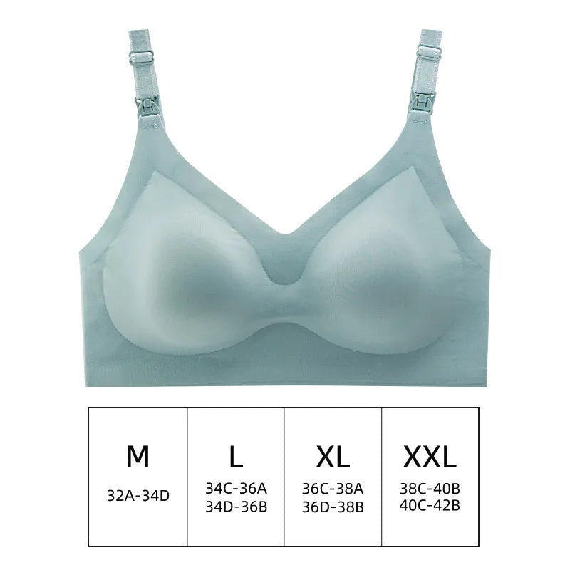 Ultra Thin Laser Cutting Ladies Feeding Bra Removable Padded Breastfeeding Bras Plus Size Push Up Maternity Nursing Bra