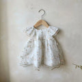 2026 Summer New Baby Girl Short Sleeve Princess Dress Sweet Girls Flower Embroidery Mesh Dress Fashion Children Clothes