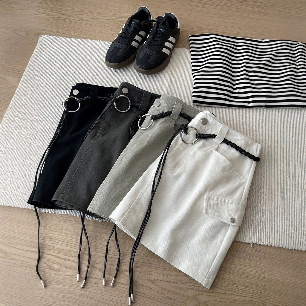 American Retro Versatile Denim Washed Cotton Workwear Mini Skirt Women Summer Korean Chic Bodycon Sexy A-Line Half-length Skirt
