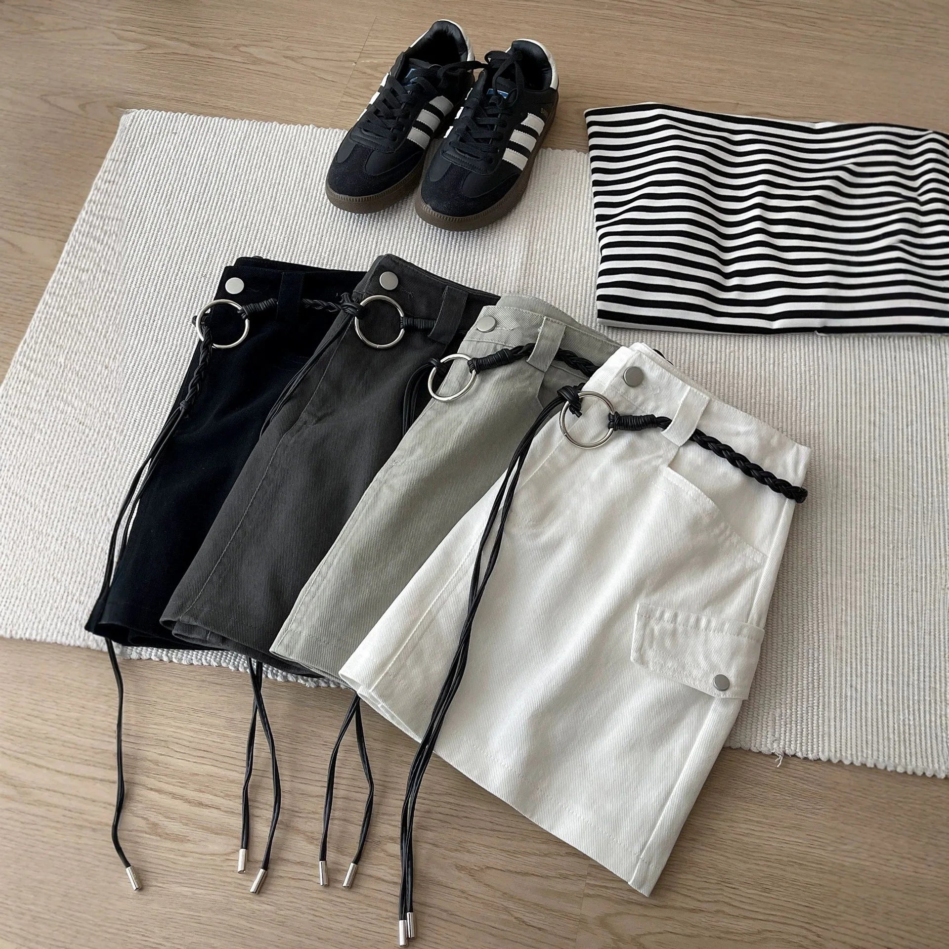 American Retro Versatile Denim Washed Cotton Workwear Mini Skirt Women Summer Korean Chic Bodycon Sexy A-Line Half-length Skirt