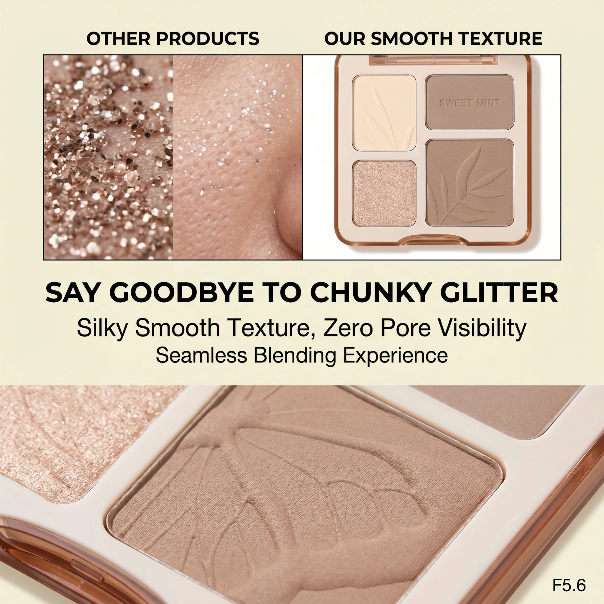Sweetmint 4-Color Contour Palette Highlight & Contour Integrated Fine Texture Easy to Blend Beginner Friendly