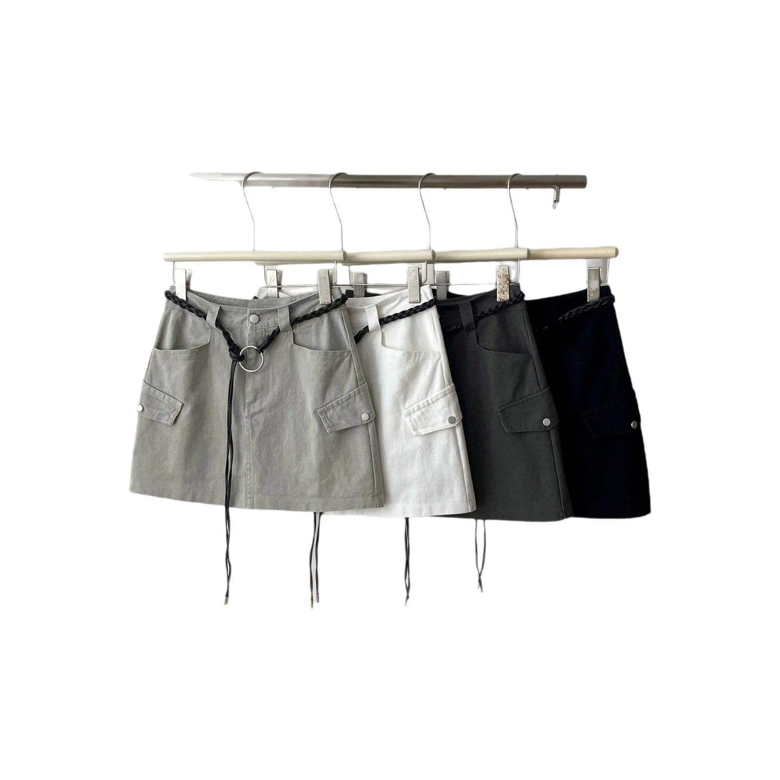 American Retro Versatile Denim Washed Cotton Workwear Mini Skirt Women Summer Korean Chic Bodycon Sexy A-Line Half-length Skirt