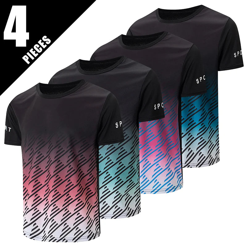 Men's Solid Color O-Neck Short Sleeve Sports T-Shirt - Polyester
