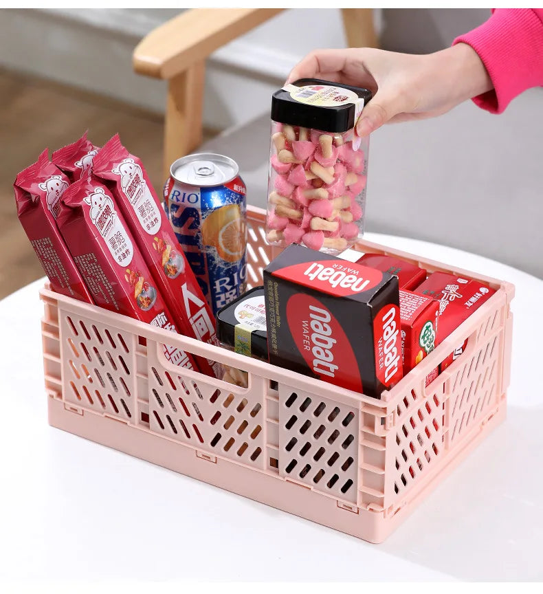 Foldable Storage Basket Wardrobe Organizer Box Kitchen Bathroom Accessories Gadgets For Clothes Toy Spices Condiments Vegetables