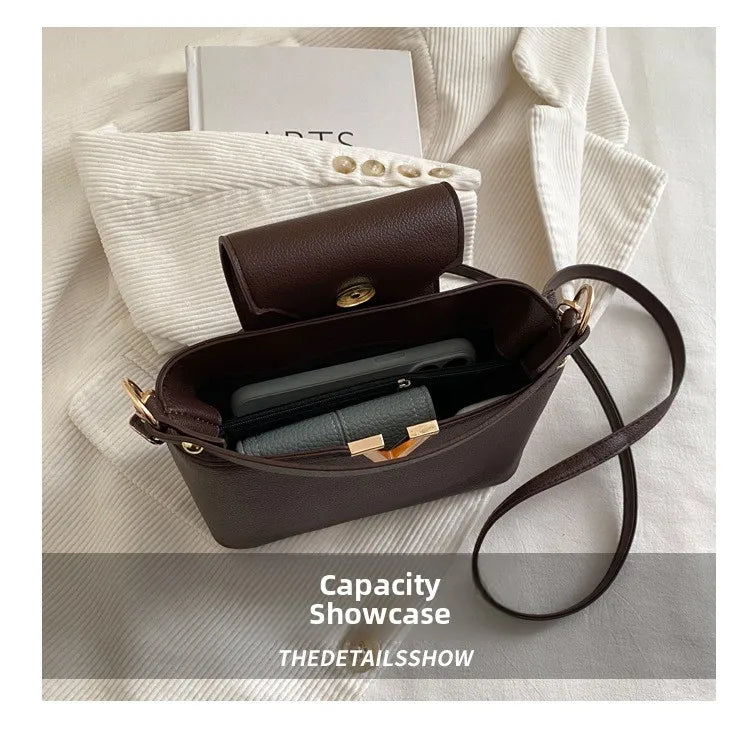 Minimalist Square Shoulder Bag - Women's PU Crossbody Handbag