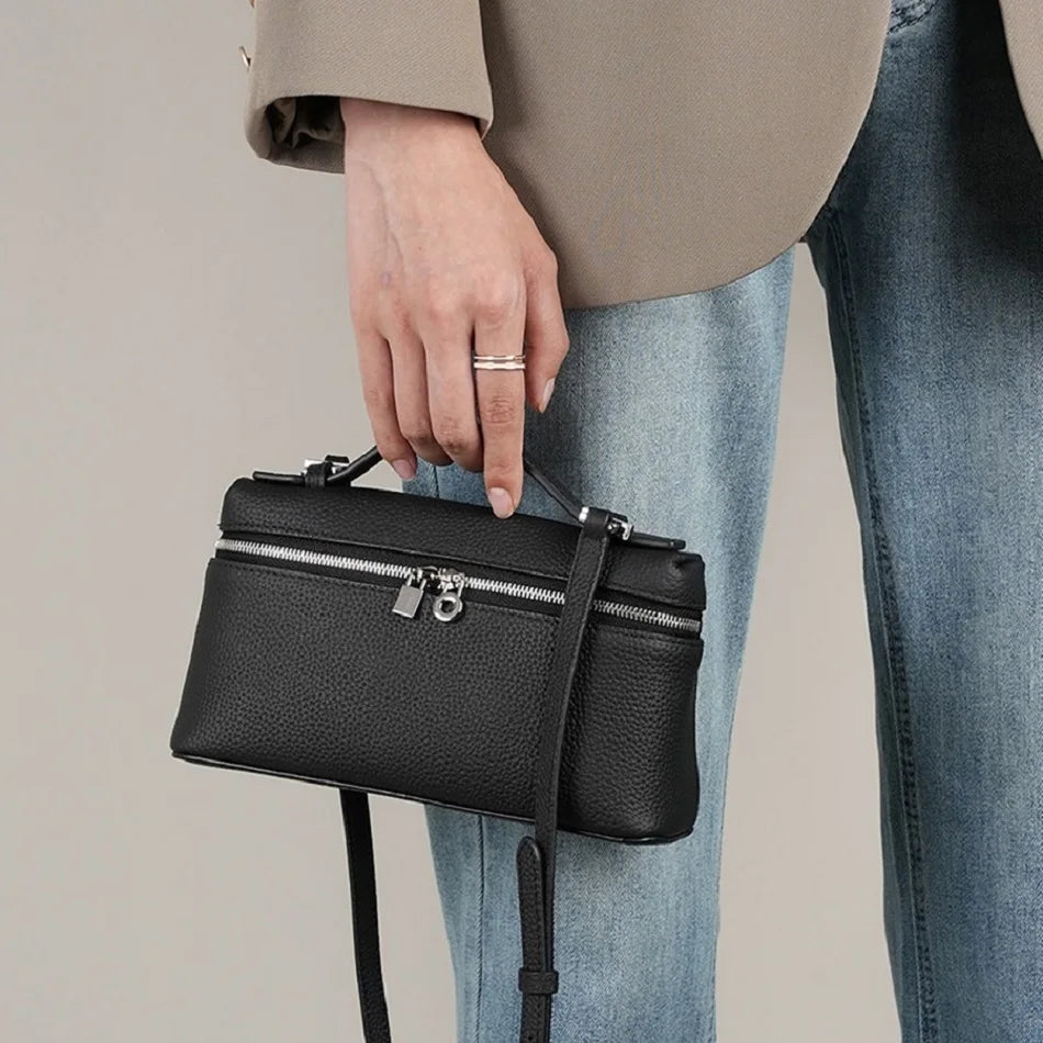 Premium sense of niche lychee grain shoulder bag simple fashion lunch box women's bag exquisite mini handheld crossbody bags