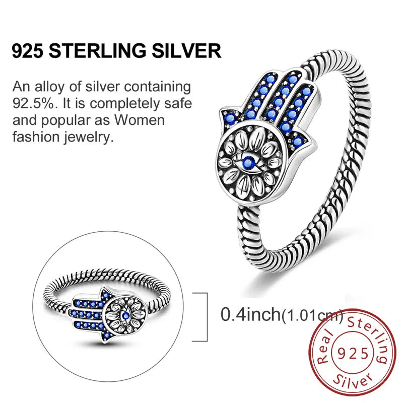 Rings Original 925 Sterling Silver Rings Bow Heart Sun Moon Star Zircon Rings For Women'S Jewelry Birthday Anniversary Gifts