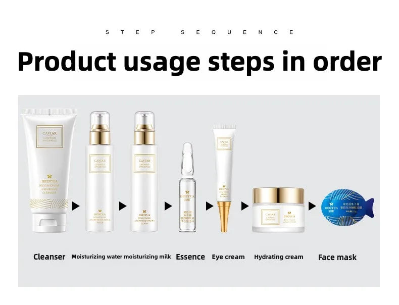 Caviar Pro-Xylane skincare 15-piece set  Reduces Fine Lines Repairs Skin Hydrates  Brightens Anti-Aging Firming Skincare