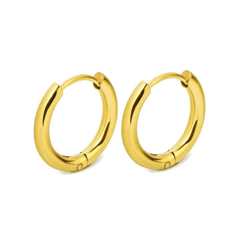 1 Pair Stainless Steel Hoop Earrings Women'S Men Gold Color Small Earrings Girl Jewelry Pendientes Mujer Aretes Cartilage Piercing