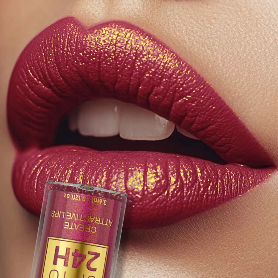 Kafurux Glitter Metallic Lip Gloss - Waterproof Long-Lasting Lip Tint