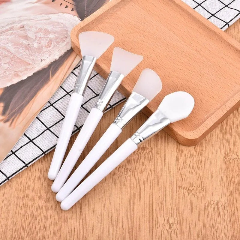 4Pcs/Set White Makeup Silicone Facial Mask Brush Professional Mud Cream Brushes Diy Skin Care Foundation Cosmetic Beauty Tool