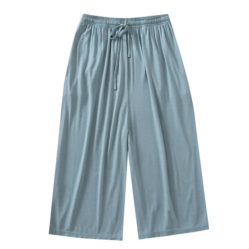 Cloud Cotton Story Women's Modal Cropped Sleep Pants - Wide Leg Thin
